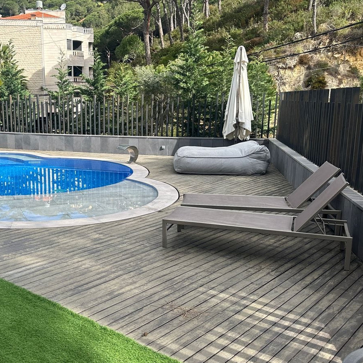 DIASTRA GREECE Outdoor Daybed Pouf Jupiter 180x90x105 Light Grey